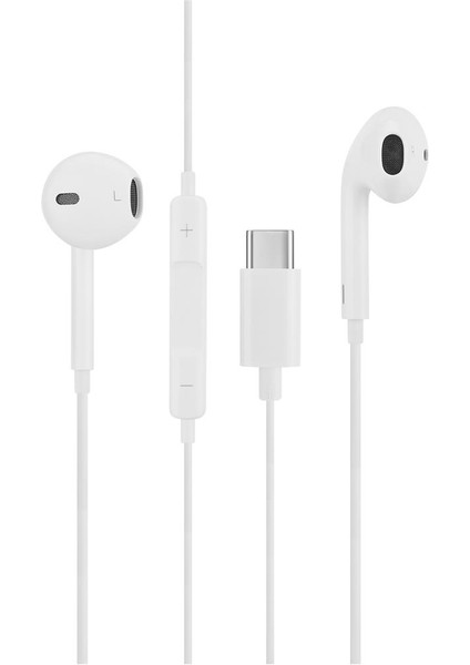 Asonic AS-XK110 Type C Telefon Uyumlu Beyaz Mikrofonlu Kulaklık