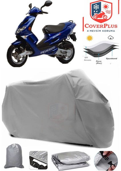 Peugeot Speedfight 2 Motor Brandası Gri Motorsiket Brandası Motor Örtüsü Çadır Su Geçirmez Motosiklet Kılıfı Motor Brandası