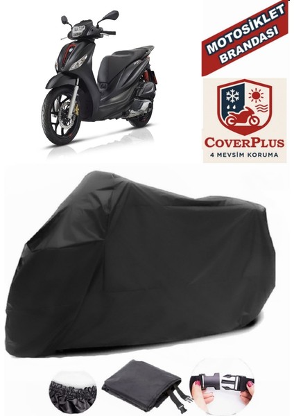 Piaggio Medley S 150 Motor Brandası Siyah Motorsiket Brandası Motor Örtüsü Çadır Su Geçirmez Motosiklet Kılıfı Motor Brandası