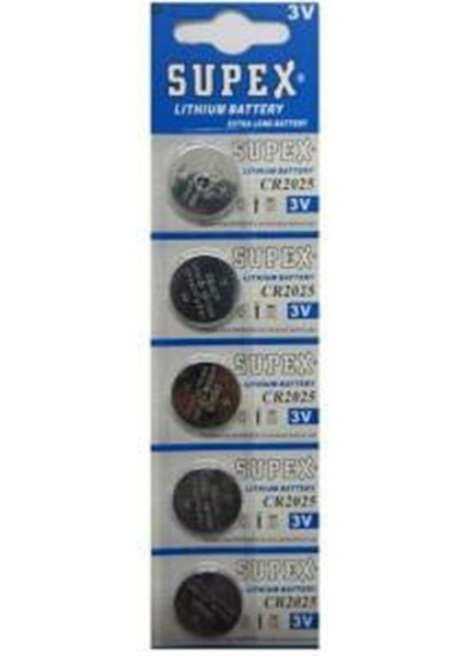 Supex CR2025 3V Lityum 5li Blister Pil