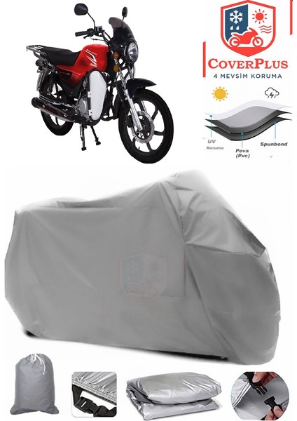 Rmg Moto Gusto Ranger 100 Motor Brandası Gri Motorsiket Brandası Motor Örtüsü Çadır Su Geçirmez Motosiklet Kılıfı Motor Brandası