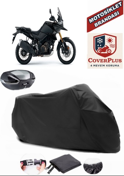 Suzuki V-Strom 1050 De Motor Brandası Siyah Arka Çanta Uyumlu Motorsiket Brandası Motor Örtüsü Çadır Su Geçirmez Motosiklet Kılıfı Motor Brandası