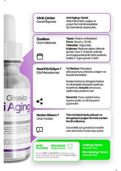 Antiaging %2 Saf Retinol %5 Seramid Katkılı Hücre Onarıcı, Kırışıklıklara Karşıt & Cilt Onarıcı Bakım Yüz Bakım Serumu 30 ml