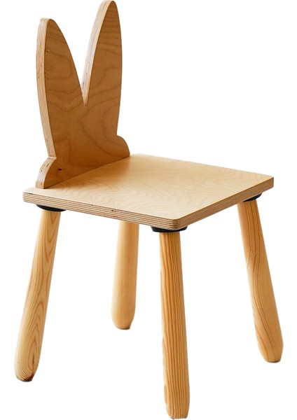 Doğal Ahşap Çocuk Sandalye Tavşan fiyatları
