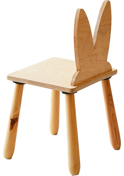 Doğal Ahşap Çocuk Sandalye Tavşan modelleri
