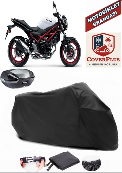 Suzuki SV650X Motor Brandası Siyah Arka Çanta Uyumlu Motorsiket Brandası Motor Örtüsü Çadır Su Geçirmez Motosiklet Kılıfı Motor Brandası