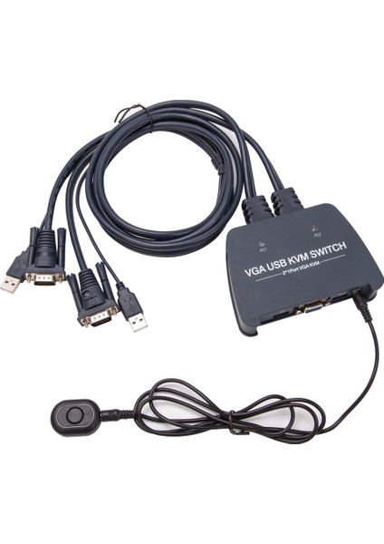 Vcom DD211-2K 2 Port VGA 1080P@60Hz Plastik Kasa Kvm Switch