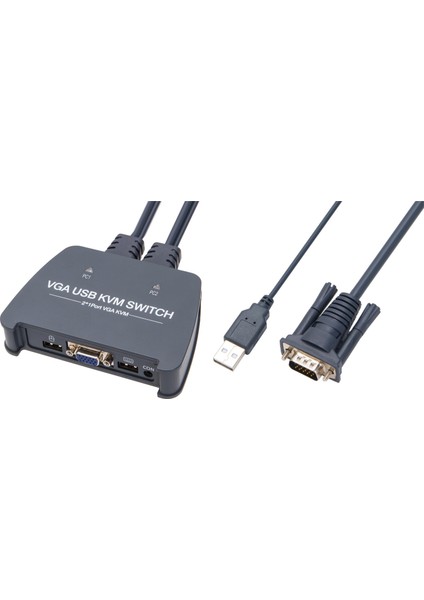 Vcom DD211-2K 2 Port VGA 1080P@60Hz Plastik Kasa Kvm Switch fiyatları