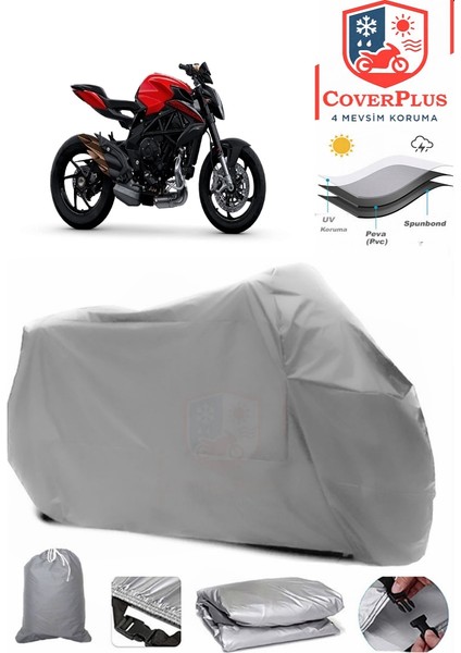 Mv Agusta Brutale 800 Rosso Motor Brandası Gri Motorsiket Brandası Motor Örtüsü Çadır Su Geçirmez Motosiklet Kılıfı Motor Brandası