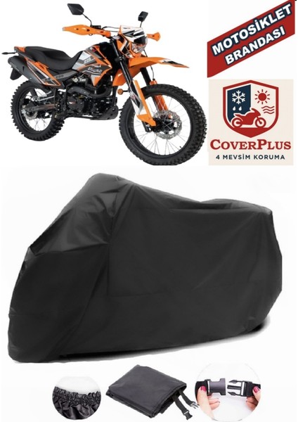 Rks NR200 Motor Brandası Siyah Motorsiket Brandası Motor Örtüsü Çadır Su Geçirmez Motosiklet Kılıfı Motor Brandası
