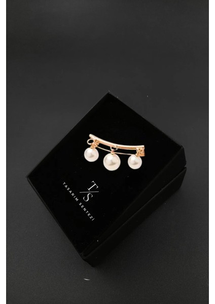 Broş Metal Rozet 3 Incili Yaka Kıyafet Eşarp Fular Atkı Şal Takı Aksesuar Hediye fiyatları