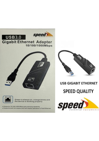 Speed UE050 10-100-1000 USB 2.0-3.0 Gigabit Ethernet Çevirici