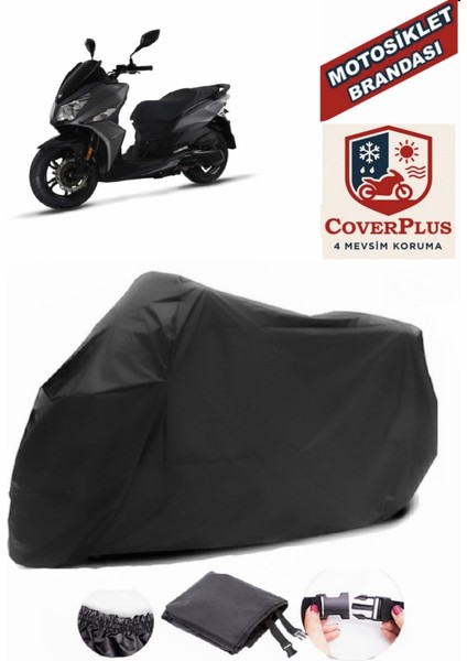Sym Jet 14 200I Motor Brandası Siyah Motorsiket Brandası Motor Örtüsü Çadır Su Geçirmez Motosiklet Kılıfı Motor Brandası
