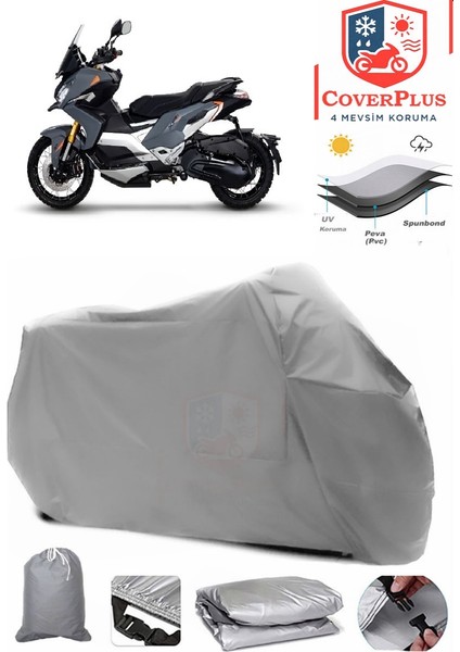 Peugeot Xp 400 Motor Brandası Gri Motorsiket Brandası Motor Örtüsü Çadır Su Geçirmez Motosiklet Kılıfı Motor Brandası