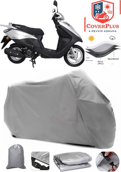 Volta Rs7 Motor Brandası Gri Motorsiket Brandası Motor Örtüsü Çadır Su Geçirmez Motosiklet Kılıfı Motor Brandası