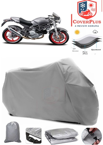 Ducati Monster 620IE Motor Brandası Gri Motorsiket Brandası Motor Örtüsü Çadır Su Geçirmez Motosiklet Kılıfı Motor Brandası