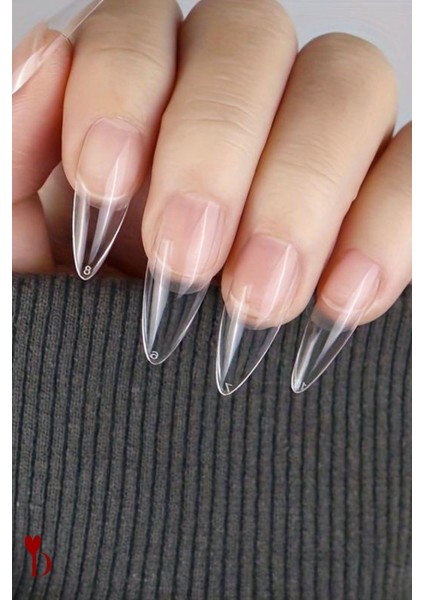 100'LÜ Badem Şeffaf Takma Tırnak Set