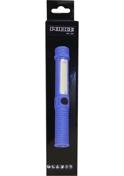 Police PE-321 Yan Aydınlatma Işıklı ve Magnet, Şarjlı El Feneri