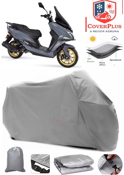 Arora Safari Pro Motor Brandası Gri Motorsiket Brandası Motor Örtüsü Çadır Su Geçirmez Motosiklet Kılıfı Motor Brandası