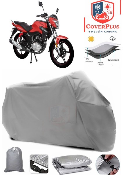 Rmg Moto Gusto Tornado Motor Brandası Gri Motorsiket Brandası Motor Örtüsü Çadır Su Geçirmez Motosiklet Kılıfı Motor Brandası