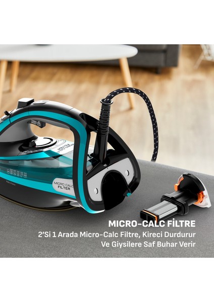 Anti-Drip & Dikey Buhar Özelliği Ultimate PURE-3200 W Kireç Avcısı Buharlı Ütü + Şarjlı Tiftik Makinesi fiyatları