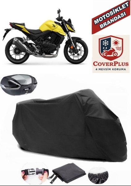 Honda Cb 750 Hornet Motor Brandası Siyah Arka Çanta Uyumlu Motorsiket Brandası Motor Örtüsü Çadır Su Geçirmez Motosiklet Kılıfı Motor Brandası