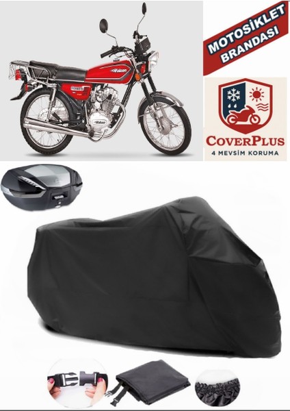 Falcon Runner 125 Motor Brandası Siyah Arka Çanta Uyumlu Motorsiket Brandası Motor Örtüsü Çadır Su Geçirmez Motosiklet Kılıfı Motor Brandası
