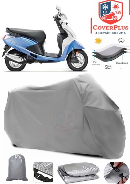 Hero Pleasure Motor Brandası Gri Motorsiket Brandası Motor Örtüsü Çadır Su Geçirmez Motosiklet Kılıfı Motor Brandası