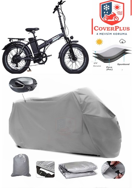 Volta Vb2 Motor Brandası Gri Arka Çanta Uyumlu Motorsiket Brandası Motor Örtüsü Çadır Su Geçirmez Motosiklet Kılıfı Motor Brandası