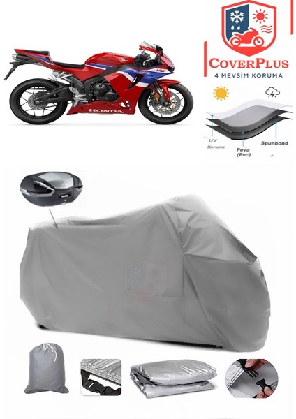 Honda Cbr 600 Rr Motor Brandası Gri Arka Çanta Uyumlu Motorsiket Brandası Motor Örtüsü Çadır Su Geçirmez Motosiklet Kılıfı Motor Brandası