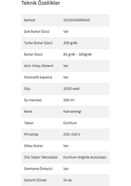 Kumaşa Göre Isı Ayarlayan 3200W Akıllı Ultimate Power Pro 300GR Şok Buharlı Ütü-Otomatik Kapanma +Şarjlı Hav &yün Temizleyici