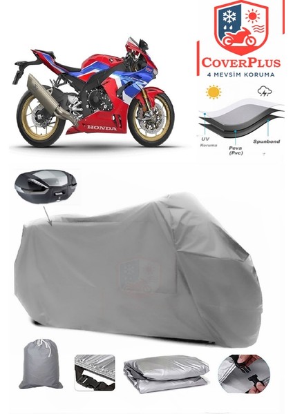 Honda Cbr 1000 Rr Motor Brandası Gri Arka Çanta Uyumlu Motorsiket Brandası Motor Örtüsü Çadır Su Geçirmez Motosiklet Kılıfı Motor Brandası