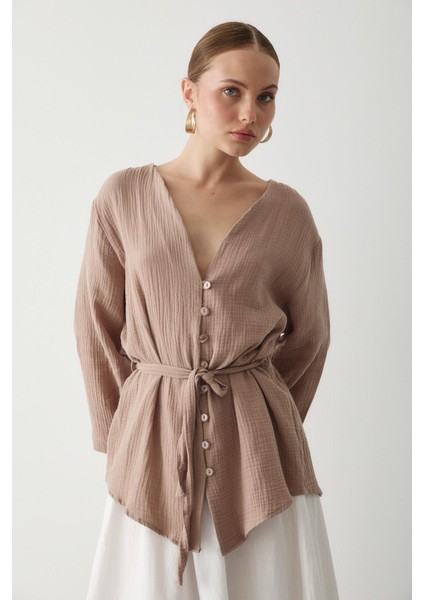 Vizon Çok Düğmeli Kimono