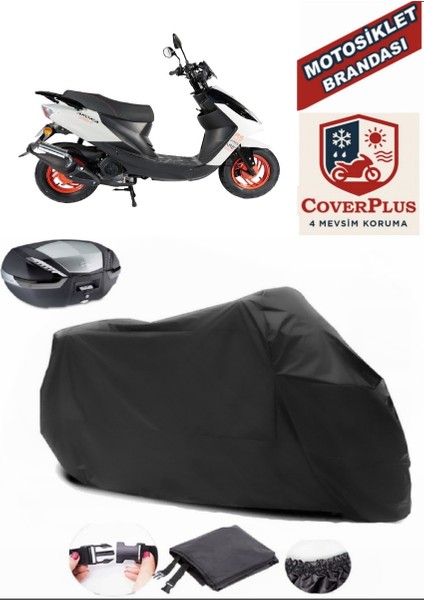 Arora Ar 50-11 Ares Motor Brandası Siyah Arka Çanta Uyumlu Motorsiket Brandası Motor Örtüsü Çadır Su Geçirmez Motosiklet Kılıfı Motor Brandası