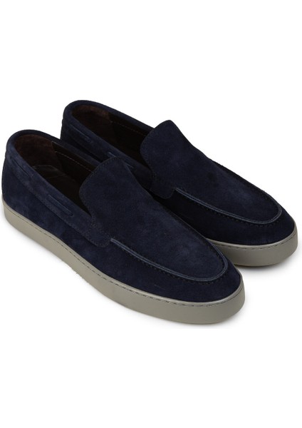 Erkek Hakiki Süet Lacivert Loafer Ayakkabı - 01993MLCVC01 fırsatları
