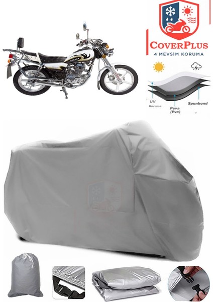 Arora Ar 200-16C Jaguar Motor Brandası Gri Motorsiket Brandası Motor Örtüsü Çadır Su Geçirmez Motosiklet Kılıfı Motor Brandası