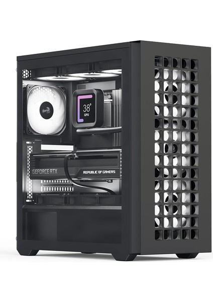 Aerocool D502A 4X12CM A-Rgb Fanlı, Şık Mesh Ön Panel, Tempered Cam Yan Panel, USB Type-C, Atx