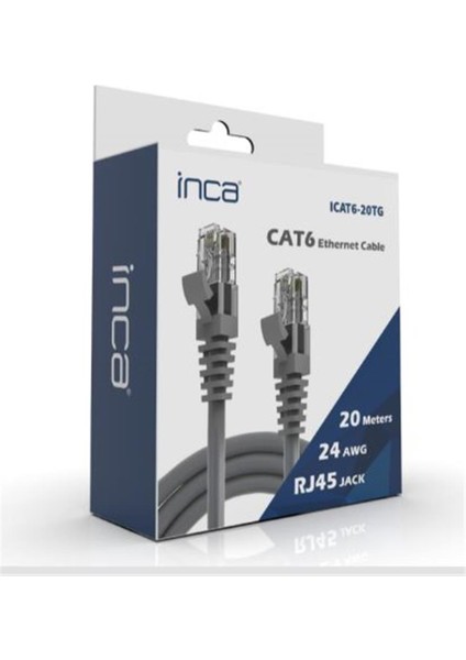 Inca ICAT6-02TG 2 Metre Gri Kablo