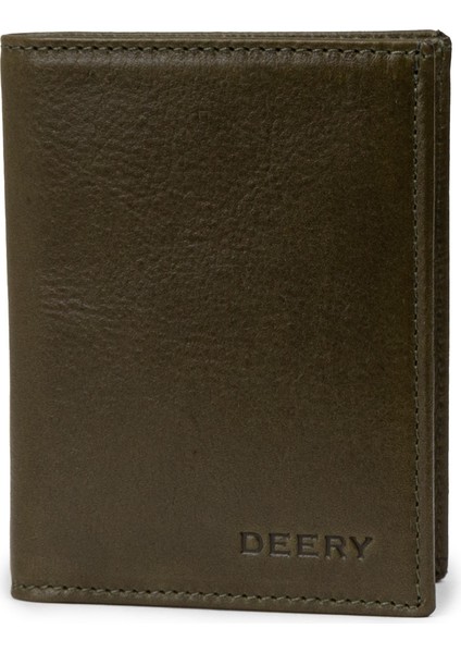 Erkek Hakiki Deri Haki Dikey Cüzdan - 00216MHAKZ01