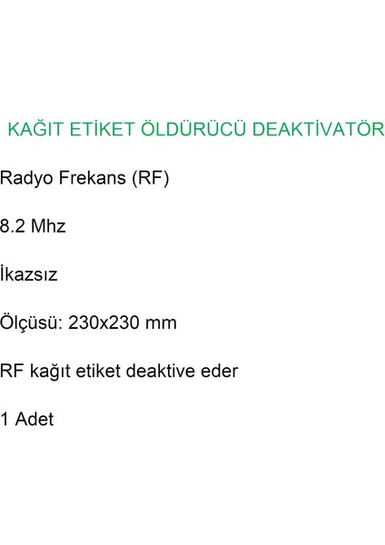Kağıt Etiket Öldürücü Deaktivatör RF Radyo Frekans İkazsız fiyatları