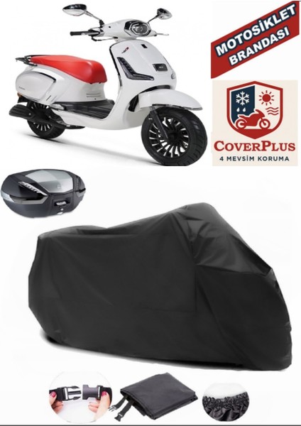 Rks Dark Blue 50 Motor Brandası Siyah Arka Çanta Uyumlu Motorsiket Brandası Motor Örtüsü Çadır Su Geçirmez Motosiklet Kılıfı Motor Brandası