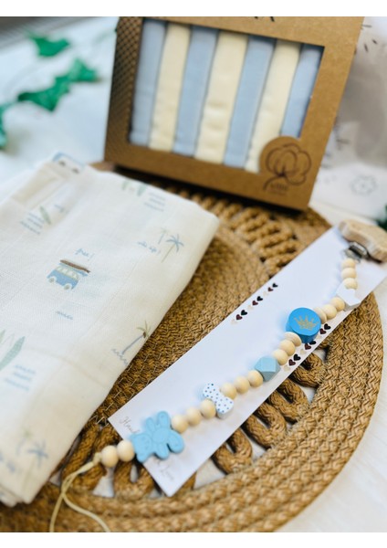 Karavan Desenli Müslin Battaniyeli Hediye Seti Erkek Bebek fırsatları