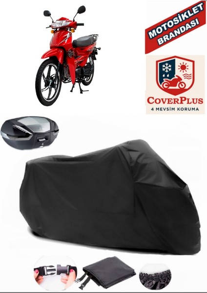 Mondial 100 Sfc Snappy Xi Motor Brandası Siyah Arka Çanta Uyumlu Motorsiket Brandası Motor Örtüsü Çadır Su Geçirmez Motosiklet Kılıfı Motor Brandası