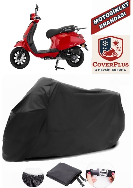Mondial 50 Wing Motor Brandası Siyah Motorsiket Brandası Motor Örtüsü Çadır Su Geçirmez Motosiklet Kılıfı Motor Brandası