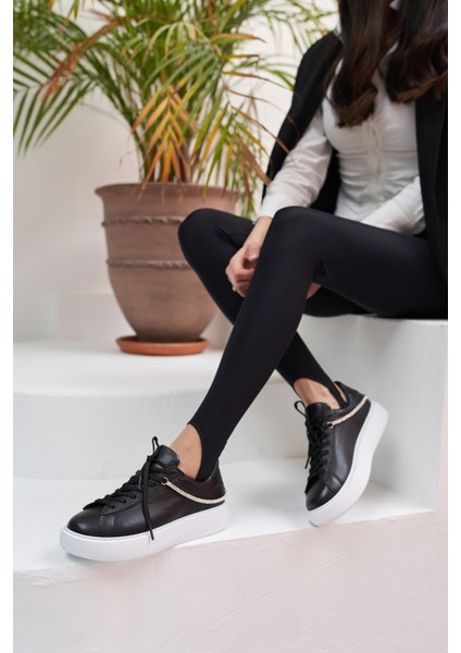 Polinas Kadin Camel Taş Detay Gercek Deri Suet Sneaker