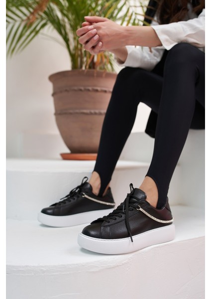 Polinas Kadin Camel Taş Detay Gercek Deri Suet Sneaker fiyatları