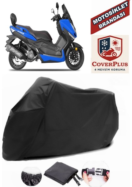 Yuki T9 Strom 125 Motor Brandası Siyah Motorsiket Brandası Motor Örtüsü Çadır Su Geçirmez Motosiklet Kılıfı Motor Brandası