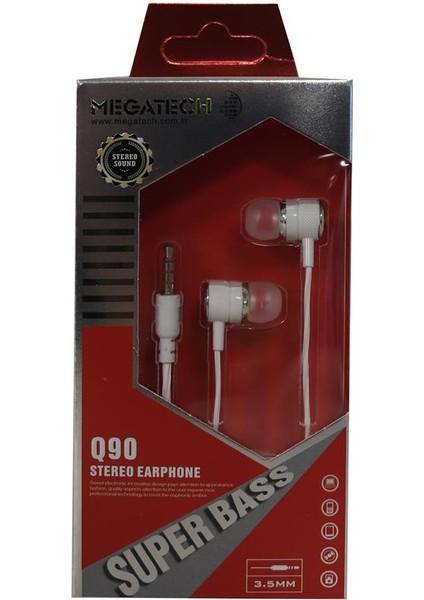 Megatech Q90 Beyaz Mikrofonlu Kulaklık