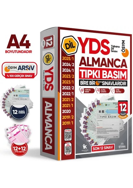 Karakutu Yayınları 2026 YDS Almanca ÖSYM Tıpkı Basım Çıkmış Soru Deneme Paketi 12li Fasikül SETİ