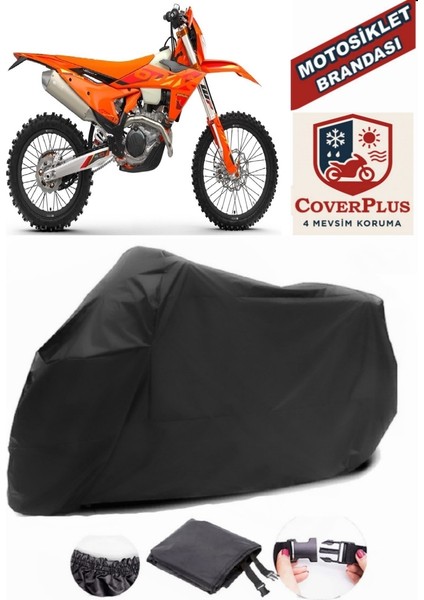 Ktm 450 Exc-F Six Days Motor Brandası Siyah Motorsiket Brandası Motor Örtüsü Çadır Su Geçirmez Motosiklet Kılıfı Motor Brandası